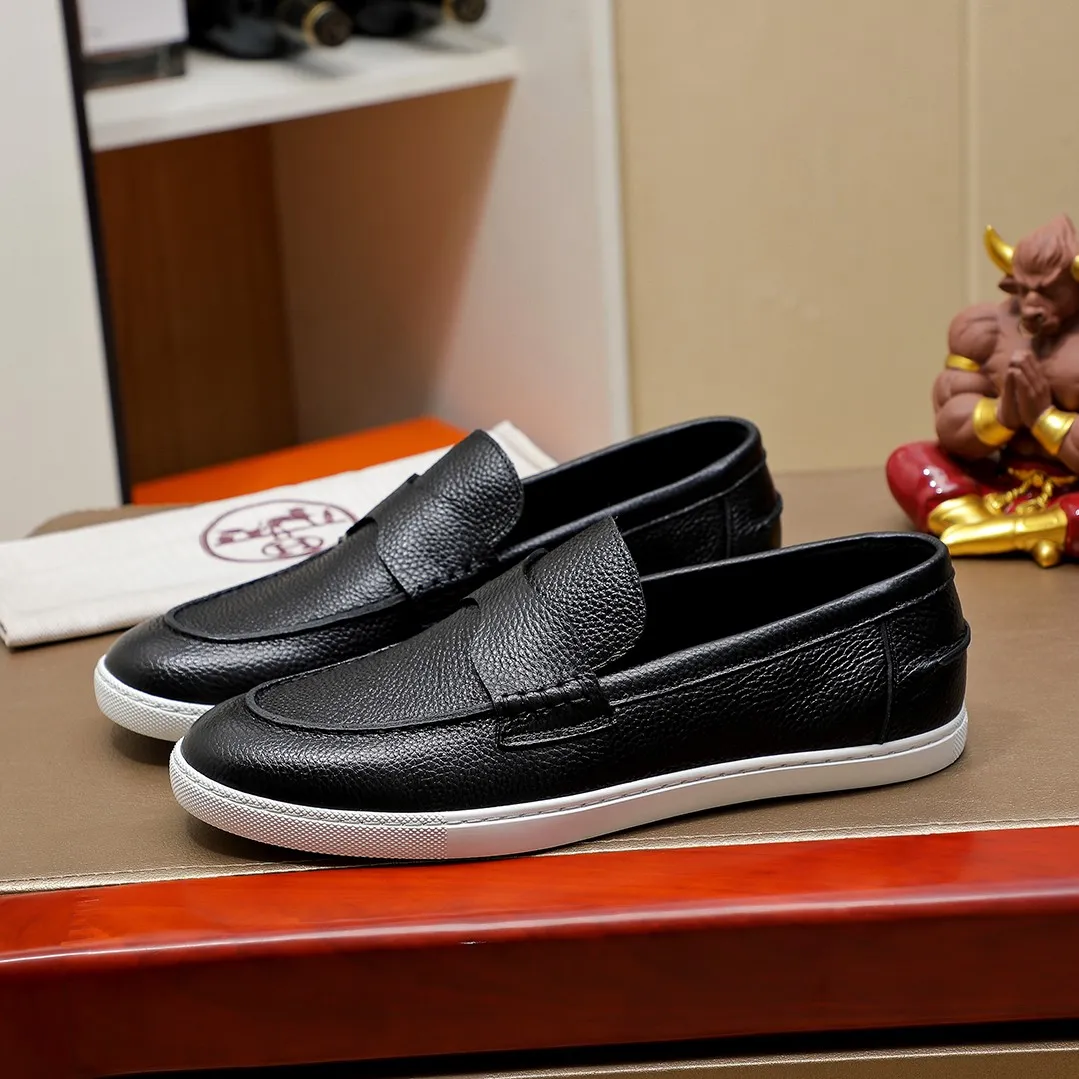 Men's shoes 💰500💰 HERMES Hermès high-end quality original order -Original: imported 🔝Nappa calfskin, frosted cowhide, outer seaming process -Inside: water-dyed cowhide -Outsole: original TPR rubber outsole -Super high quality control·Fine workmanship: High-end, extravagant, and grade) Size: 39-45 (38, 46, can be customized)